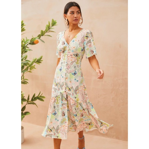 Never Fully Dressed Multicolor Floral Dress - Picture 1 of 6